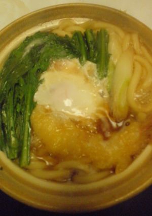 海老天・玉子入り鍋焼きうどん！-レシピのメイン写真