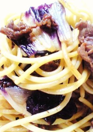 トレビスと牛肉のオトナのパスタ-レシピのメイン写真