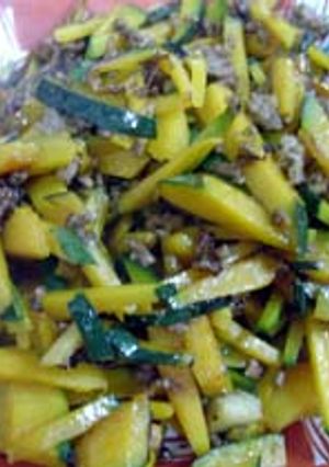 カボチャと挽肉の炒め物-レシピのメイン写真