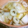 酸っぱくなった白菜漬けと竹輪の炒めもの