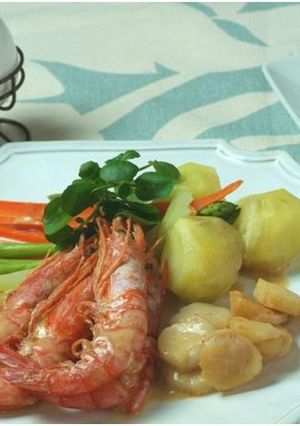 金ごまドレッシングで食べる蒸し魚介サラダ-レシピのメイン写真