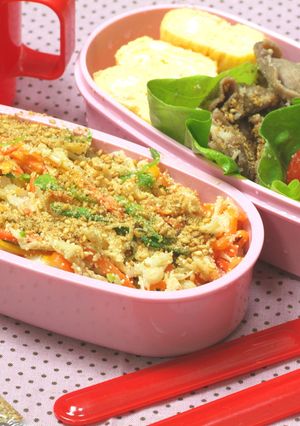 明太野菜炒めの金ごますりごま弁当-レシピのメイン写真