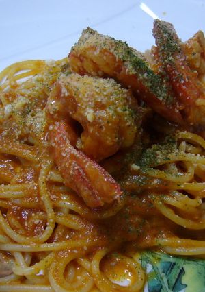 うま～有頭えびアメリケーヌパスタ♪-レシピのメイン写真