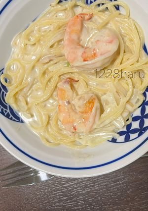 エビと玉ねぎのクリームパスタ-レシピのメイン写真