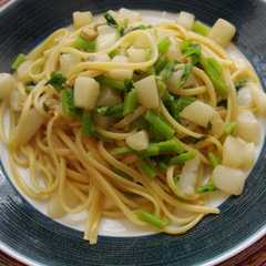 รูปของ ランチに　あさりとかぶの生姜醤油パスタ