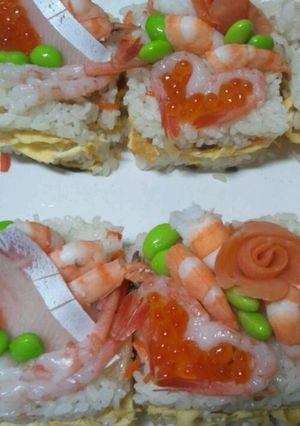 彩り綺麗なバラ寿司ケーキ★-レシピのメイン写真