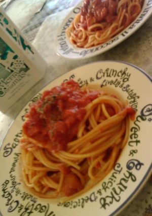 簡単!!トマトのクリームソーススパゲティ-レシピのメイン写真