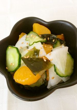 ❦ 大根・わかめ・みかんの酢の物 ❦-レシピのメイン写真