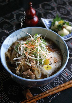 【牛と牛蒡の山かけ蕎麦】年越し蕎麦にも-レシピのメイン写真