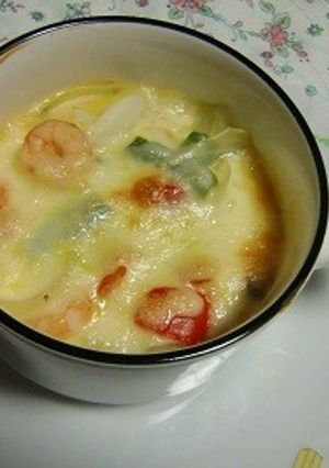 おせちの合間にパスタソースのエビグラタン-レシピのメイン写真