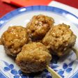 おせちに鶏ミンチれんこんボールの甘辛だれ