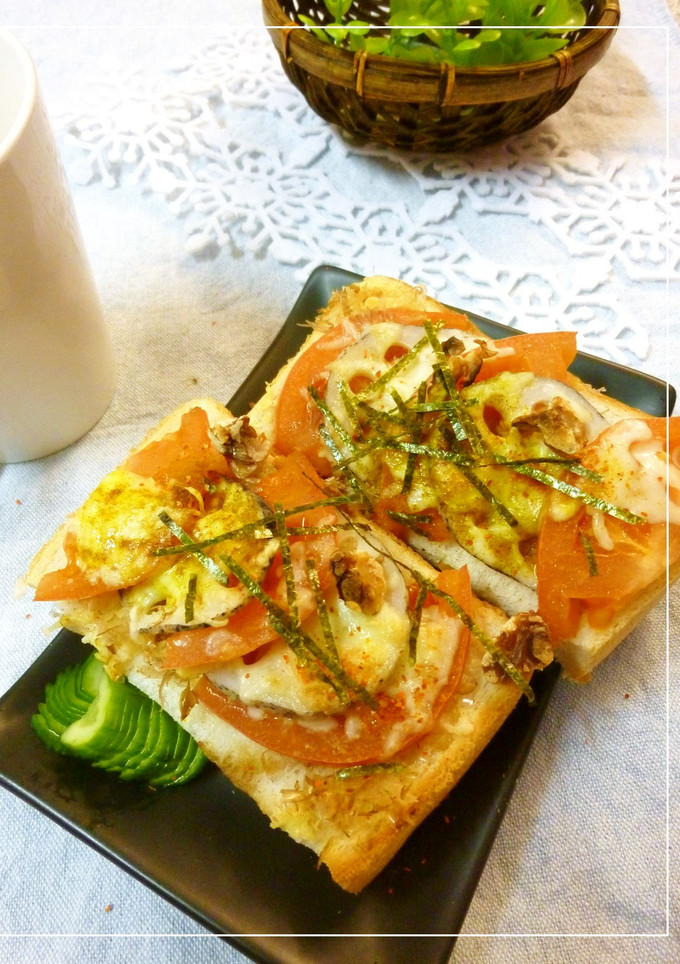 トマトと蓮根のカレー風味和トースト-レシピのメイン写真