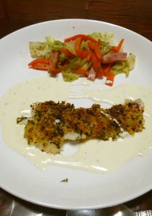白身魚の香草パン粉焼き　マヨソース-レシピのメイン写真