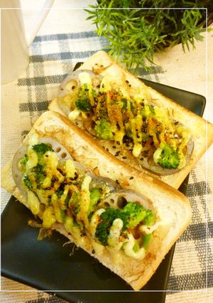 蓮根×鰹節＆クレソル×カレートースト-レシピのメイン写真