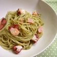 蛸とベーコンのジェノベーゼパスタ