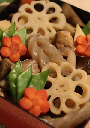 おせちに♪飾り切りで可愛い＆豪華筑前煮　-レシピのメイン写真