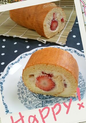 しっとりアーモンド風味のロールケーキ-レシピのメイン写真
