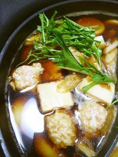 すき焼き風◆鶏団子鍋(鶏つみれ鍋)-レシピのメイン写真