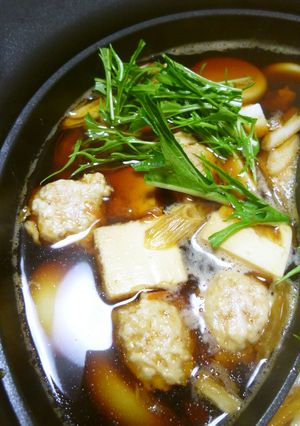 すき焼き風◆鶏団子鍋（鶏つみれ鍋）-レシピのメイン写真