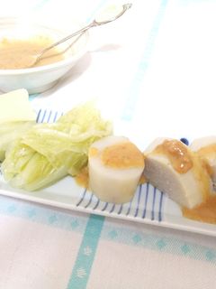 蒸し野菜のゴマドレッシングかけ。-レシピのメイン写真