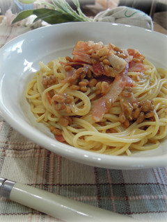 納豆みそバタースパゲッティー♡-レシピのメイン写真