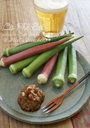 オクラ＆薬味たっぷり味噌ディップ-レシピのメイン写真