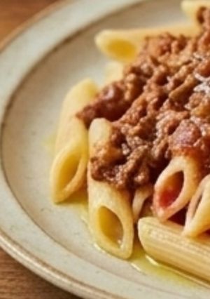 いちごペンネのボロネーゼ-レシピのメイン写真