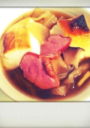 おせち　リメイク】鴨☆きのこ☆お雑煮-レシピのメイン写真