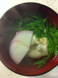 おひとり様のお雑煮。昆布と白だしで健康。-レシピのメイン写真