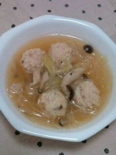 *鶏だんごと春雨のスープ*-レシピのメイン写真