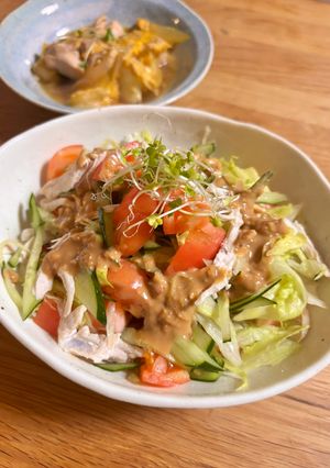 副菜☆レタストマトの☆棒々鶏風サラダ-レシピのメイン写真
