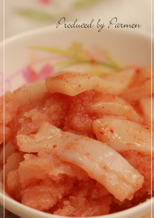 旦那が褒めた♪いかのめんたいキムチ♪-レシピのメイン写真