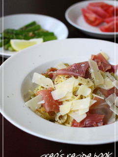 生ハムとオリーブのパスタ-レシピのメイン写真