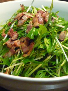 水菜とベーコンのサラダ-レシピのメイン写真