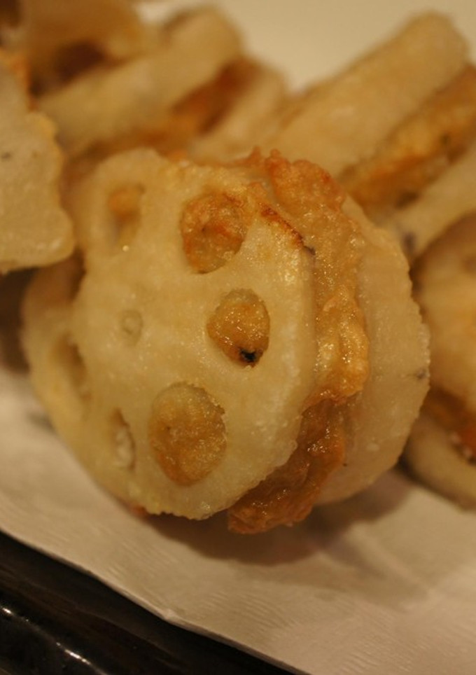 おつまみにも♪れんこんのはさみ揚げ-レシピのメイン写真