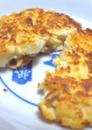[ヘルシー]豆腐と納豆のお焼き風!-レシピのメイン写真