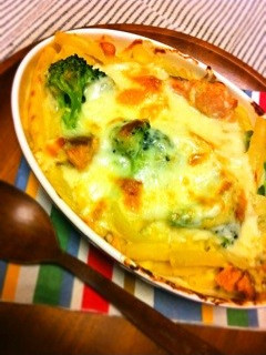鮭ブロッコリーのヘルシー豆乳みそグラタン-レシピのメイン写真