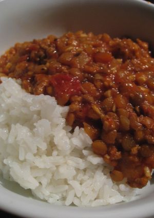 *レンズマメとひき肉のニンニク風味*-レシピのメイン写真