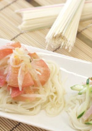 サラダそうめん＜トマトのせ＞-レシピのメイン写真