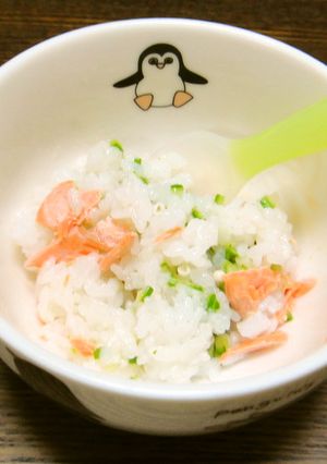 離乳食。鮭オクラご飯-レシピのメイン写真