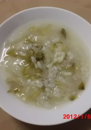 雑穀レシピ⑤押し麦と白菜のおかゆ-レシピのメイン写真