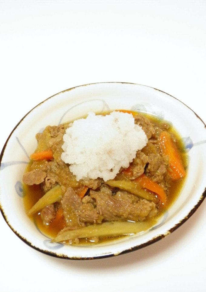 牛肉とごぼうの みぞれ煮-レシピのメイン写真