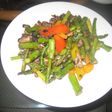 hawaiiでアスパラとパプリカ炒め