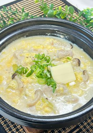 コク旨極上！とり白湯風の味噌バター雑炊-レシピのメイン写真