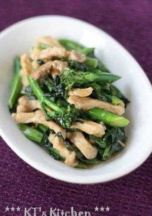 中国野菜カイランと豚肉のオイスター炒め-レシピのメイン写真