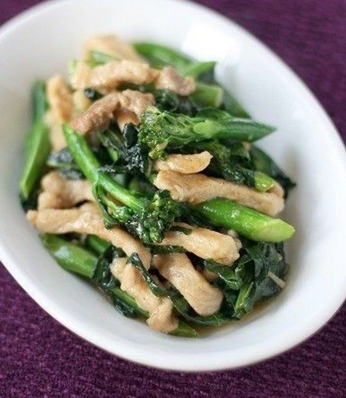 中国野菜カイランと豚肉のオイスター炒め by KT121 【クックパッド