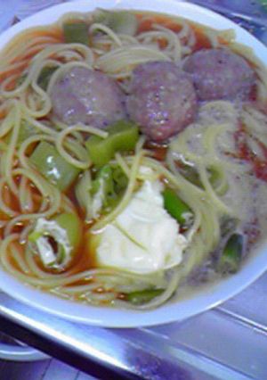 お鍋１つで☆肉団子入りスパラーメン♪-レシピのメイン写真