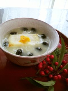 黒豆で柚子とお餅のお粥-レシピのメイン写真