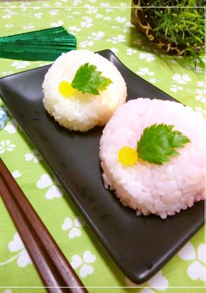 なんちゃって和菓子　～寒椿おにぎり-レシピのメイン写真