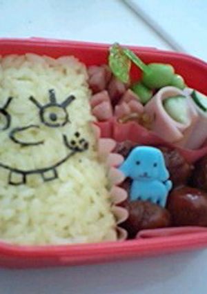 キャラ弁☆簡単スポンジボブ-レシピのメイン写真